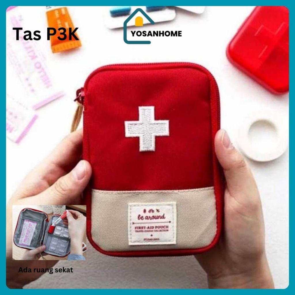 TAS MINI OBAT PORTABLE / TRAVEL MEDICINE POUCH P3K / KOTAK OBAT MINI ORGANIZER / TEMPAT OBAT