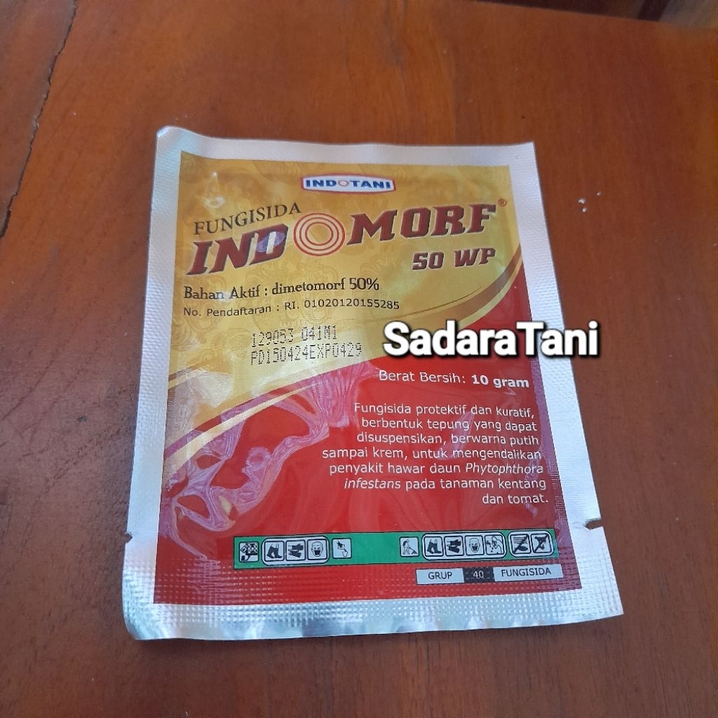 Fungisida INDOMORF 50WP 10Gr Bahan aktif : DIMETOMORF 50%