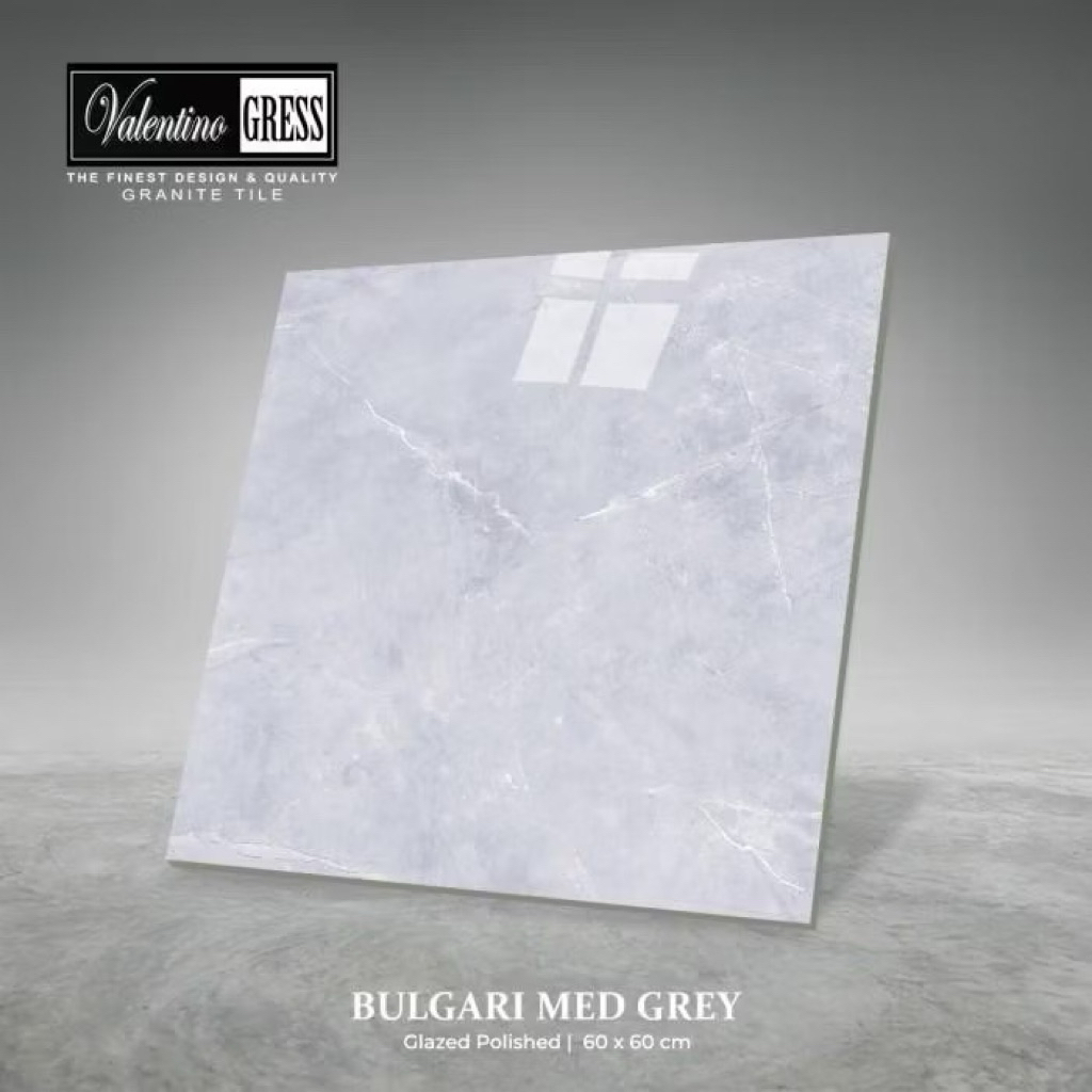 Granit 80x80 Valentino Gress Bulgari Med Grey | Glazed Polished