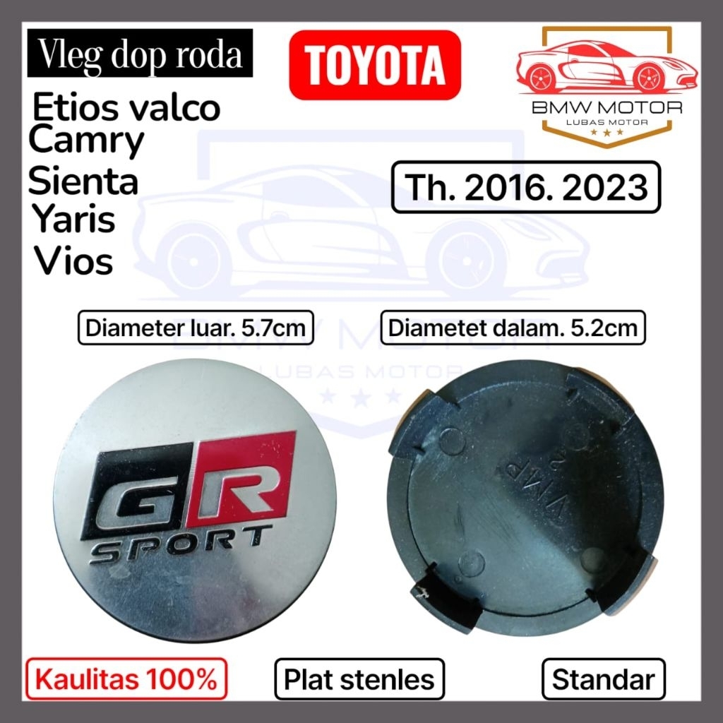 tutup dop roda velg mobil yaris.etios.vios.sienta