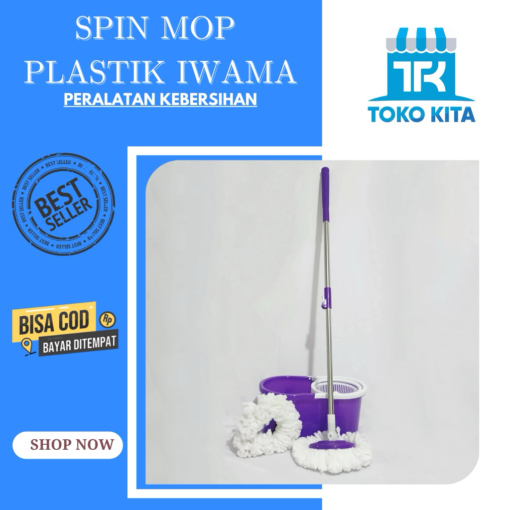Set Alat Pel Lantai Spin Mop Pel Putar 360 Alat Pel Magic Ultra Pel Otomatis Pel Kantor Pel Rumah
