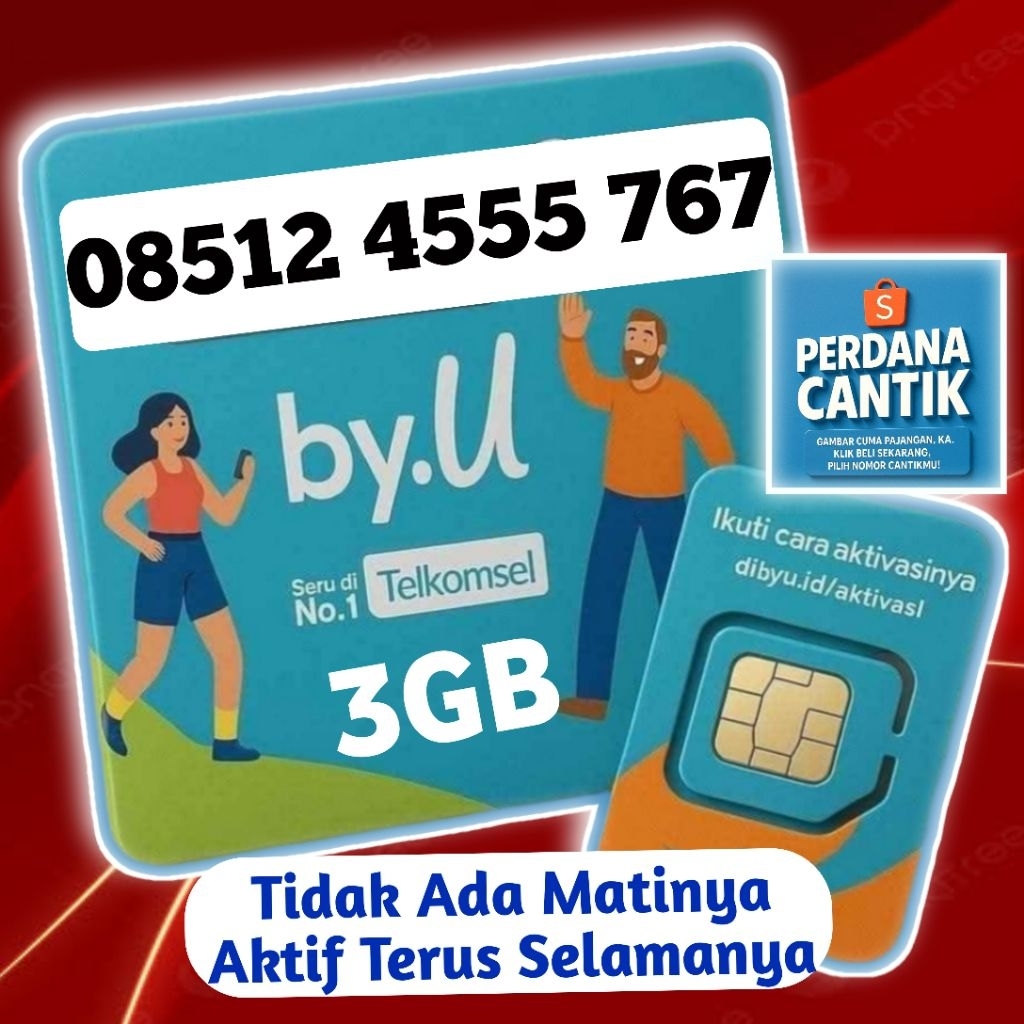 NOMOR CANTIK By.U TELKOMSEL 3GB SERI TRIPLE 5 OBRAL MURAH