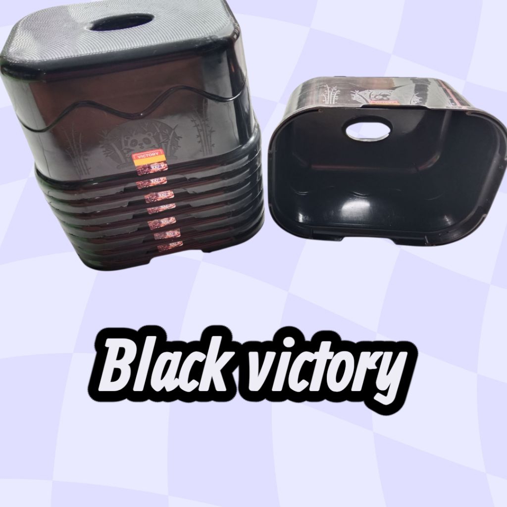 Bangku jongkok hitam victory / dingklik plastik / kursi pendek / kursi pendek plastik