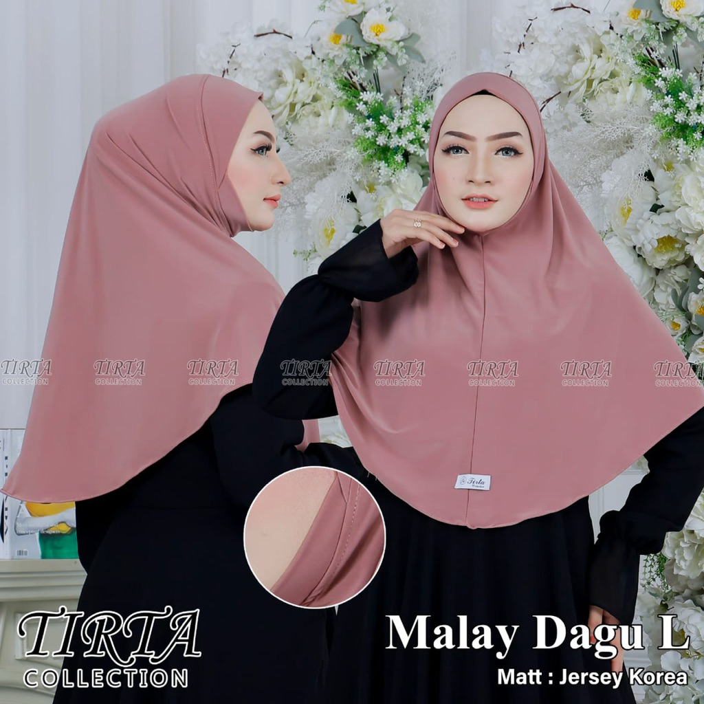 Tirta-Daily hijab instan jilbab bergo MALAY DAGU size L jersey korea terbaru By TIRTA collection