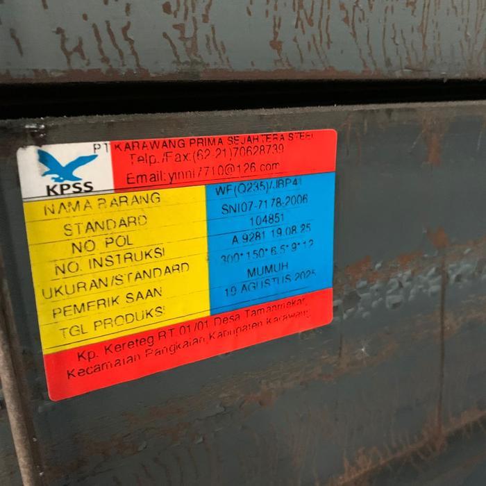 Besi Baja I WF 300 x 150 x 6.5 x 9 mm Panjang 12 m Berat 440kg Besi WF 300 Surabaya Tabel Besi Baja 