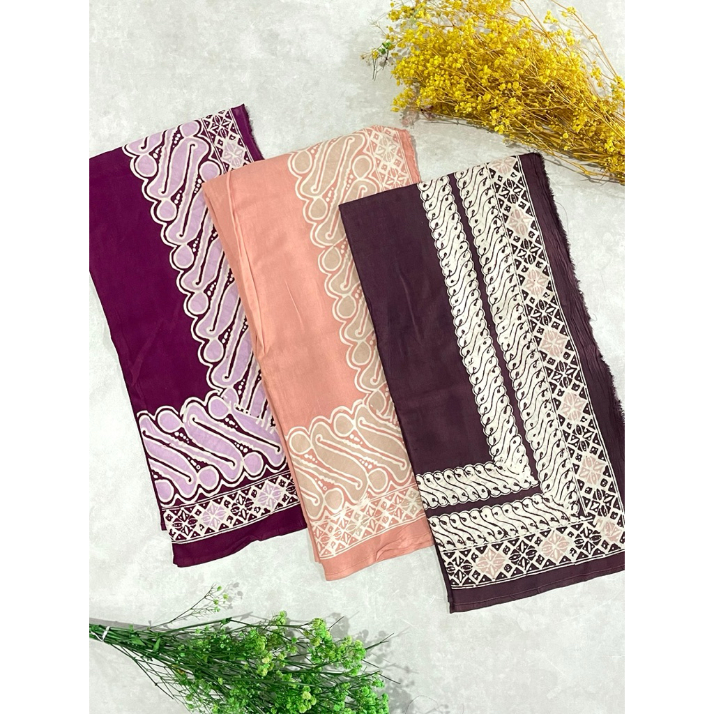 kain batik cap bahan paris motif selendang jupri kosongan