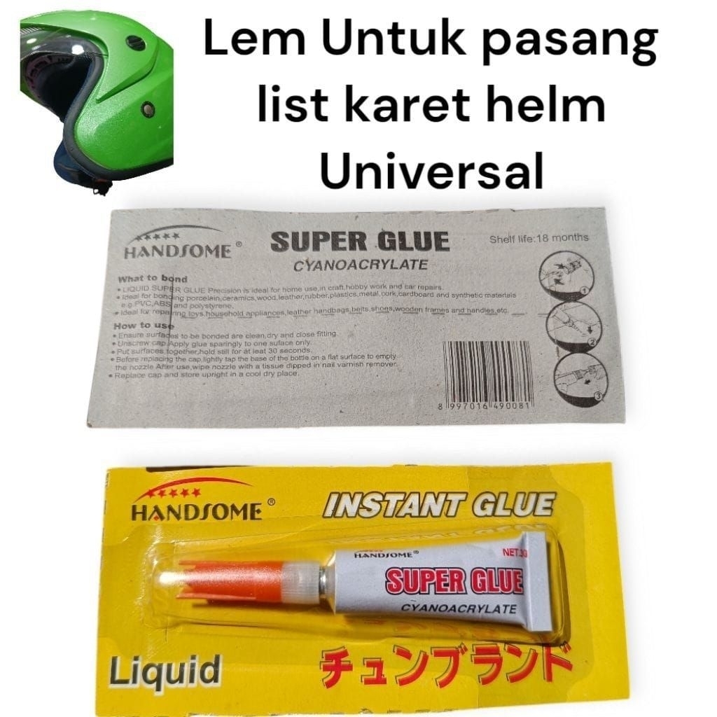 Lem Power Glue Lem List Karet Helm Busa Spon Helm