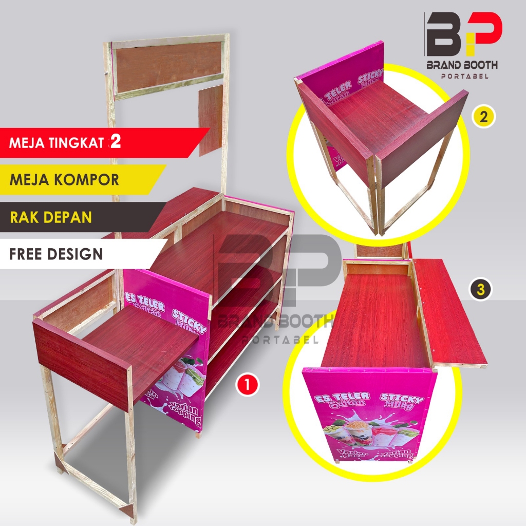 Booth Portable Kayu 140 X 50 X 185 CM/#BoothMejaKompor/#BoothPortable/#BoothPertableJualan/#BoothLip