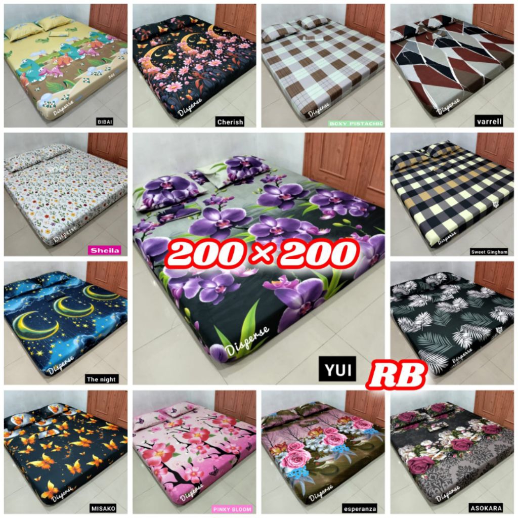 SPREI KARAKTER KUPU-KUPU BUNGA DAUN KOTAK