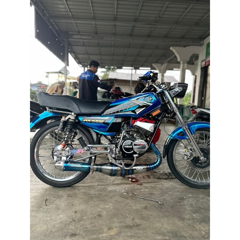Knalpot RX king RX spesial jupstyle stainless biru motif @_TR Racing