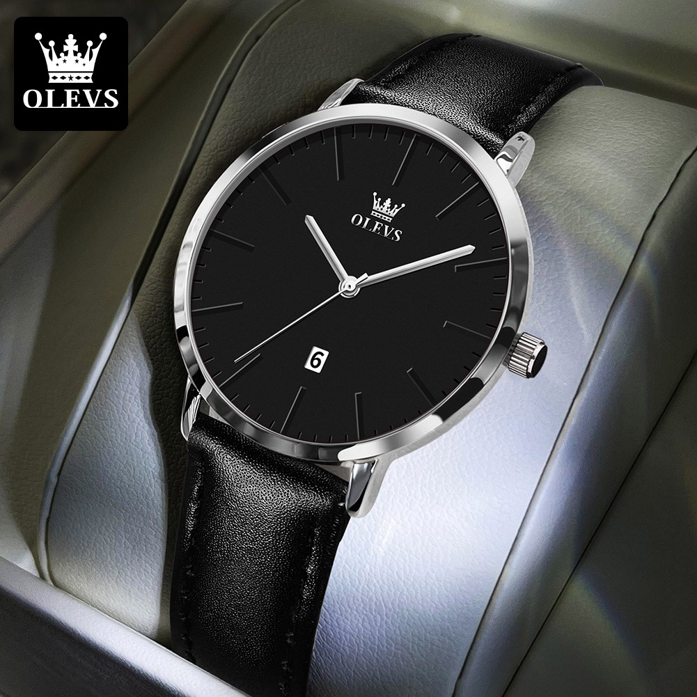 OLEVS Jam Tangan Wanita Original Anti Tahan Air Kecil Kulit Elegan Analog Branded Jam Tangan Cewek