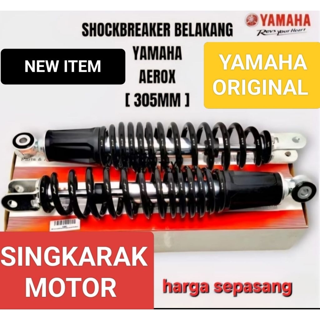 SHOCK SOCK SHOK BELAKANG KOMPLIT ASSY YAMAHA AEROX HARGA SEPASANG YAMAHA ORIGINAL