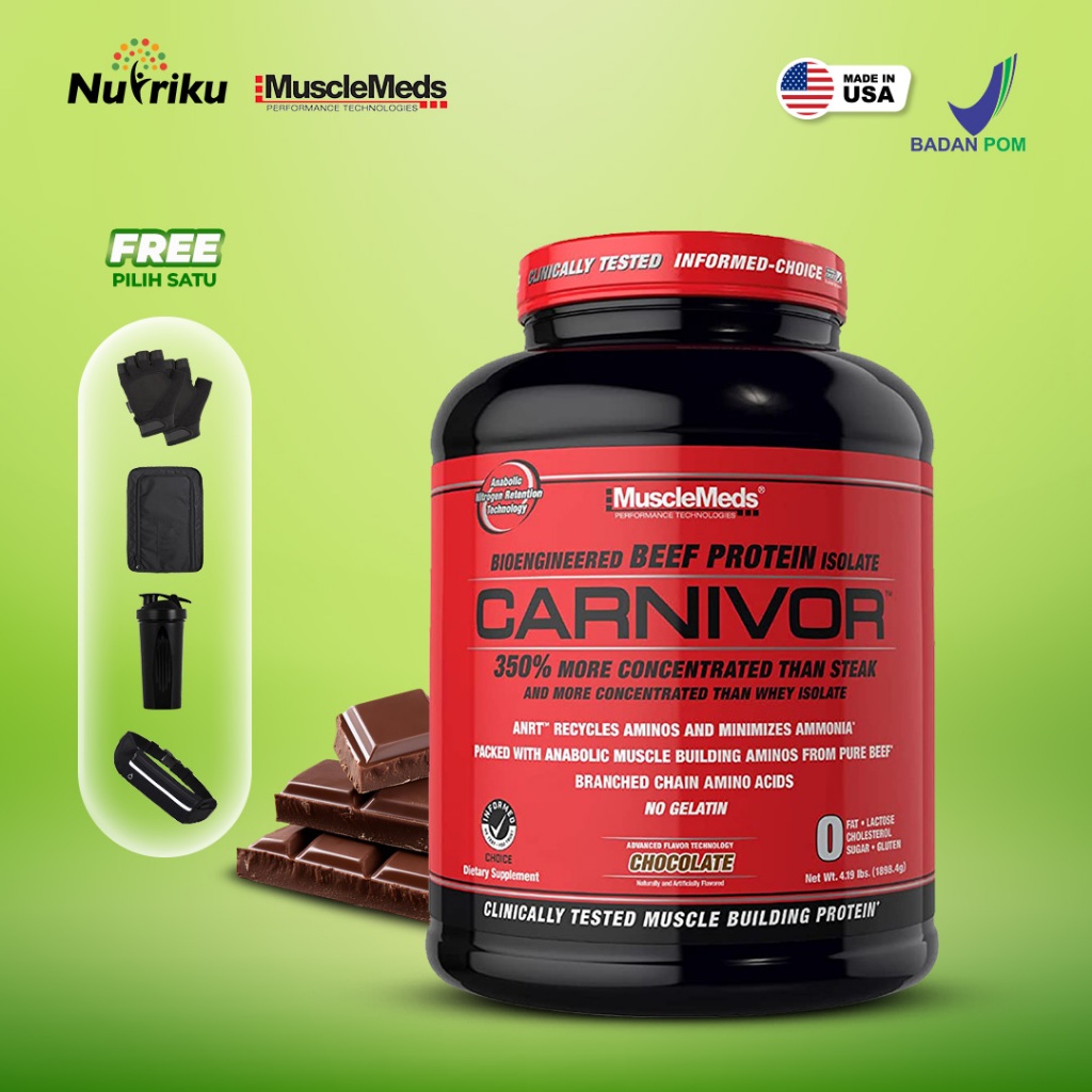 Musclemeds Carnivor Whey 4 Lbs Suplemen Protein Gym Otot