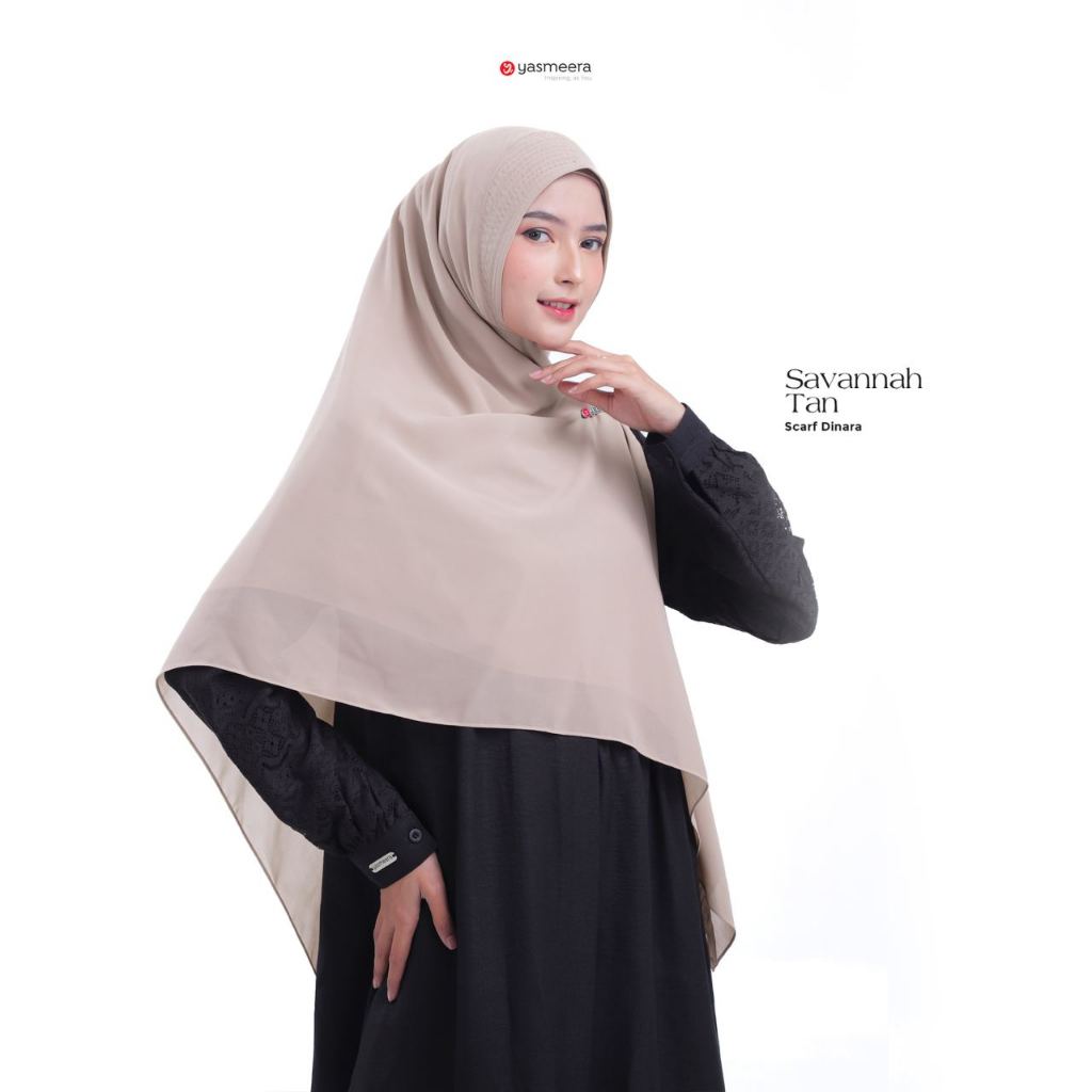 DINARA SCARF PAD TIPIS ANTEM BY YASMEERA | KHIMAR SEGI EMPAT INSTAN DOUBLE LAYER
