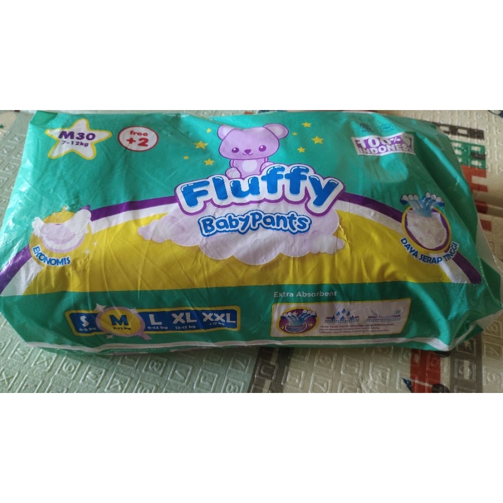 pampers fluffy murah ukuran M