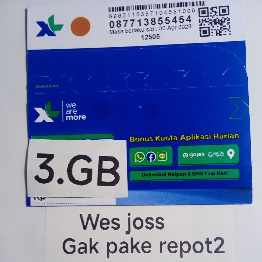 kartu perdana xl kuota 3gb
