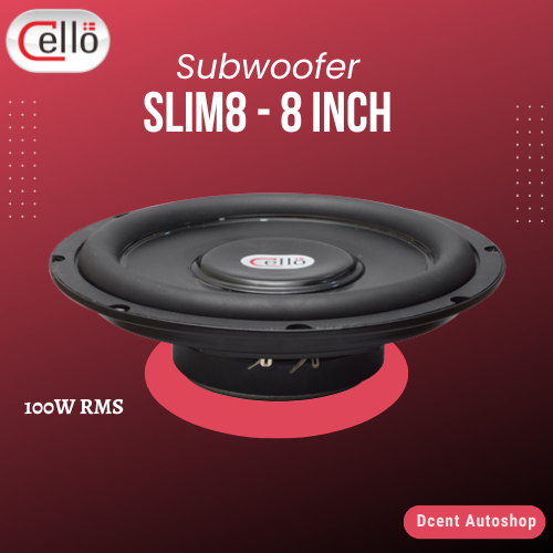 Subwoofer Slim Mobil - Subwoofer Slim8 Cello - 8 Inch Slim Subwoofer Mobil - Plug N Play - 100% Orig