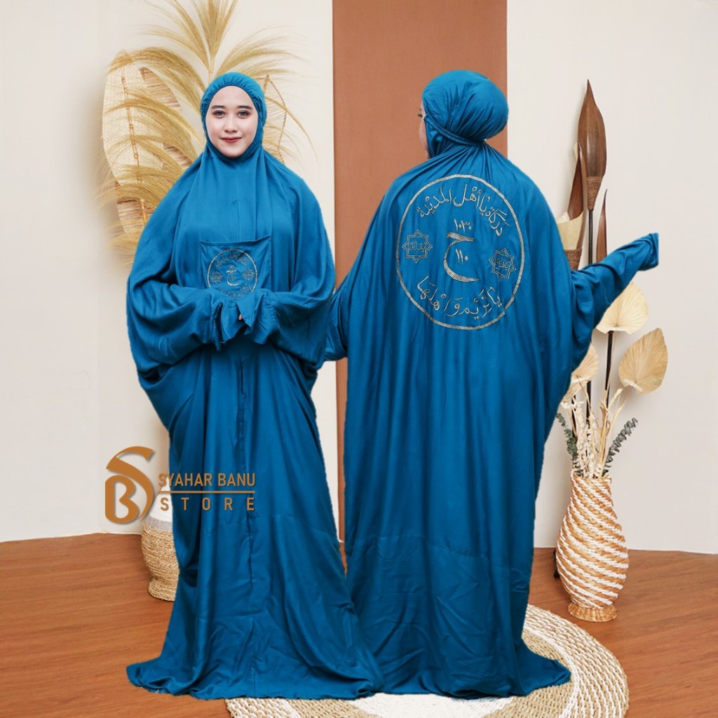 Mukena Terusan Dewasa Bordir Jim Size Jumbo / Mukena Terusan Motif Bordir Tareem Darka Ada Saku