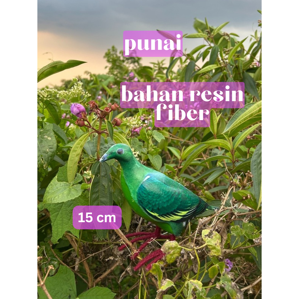 jontrot patung burung punai hijau/pikat burung punai hijau
