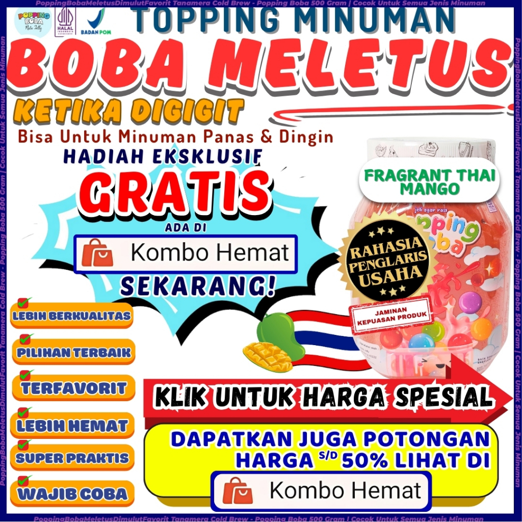 

PoppingBobaMeletusDimulutFavorit Tanamera Cold Brew - Popping Boba 500 Gram | Cocok Untuk Semua Jenis Minuman