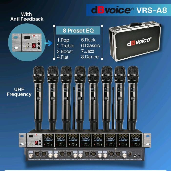Dbvoice VRS A8 Wireless Mic 8 Channels UHF