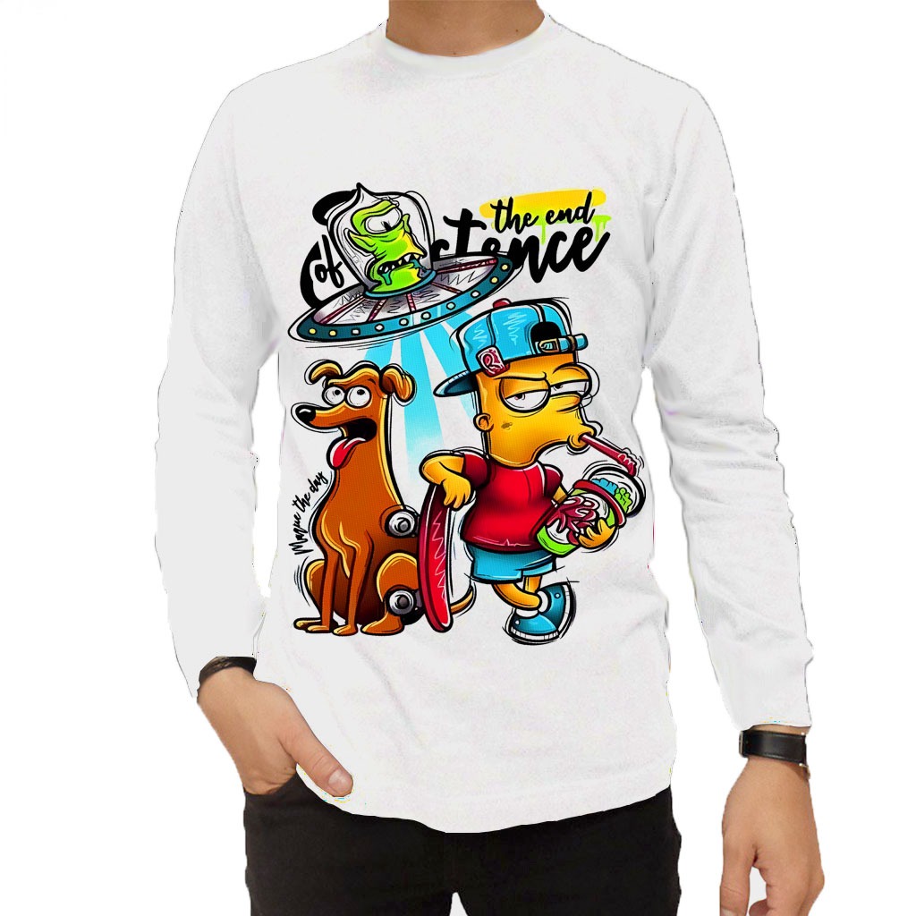 Kaos Lengan Panjang Pria Distro Simpson / Baju Tangan Panjang Pria Dewasa Terbaru Keren