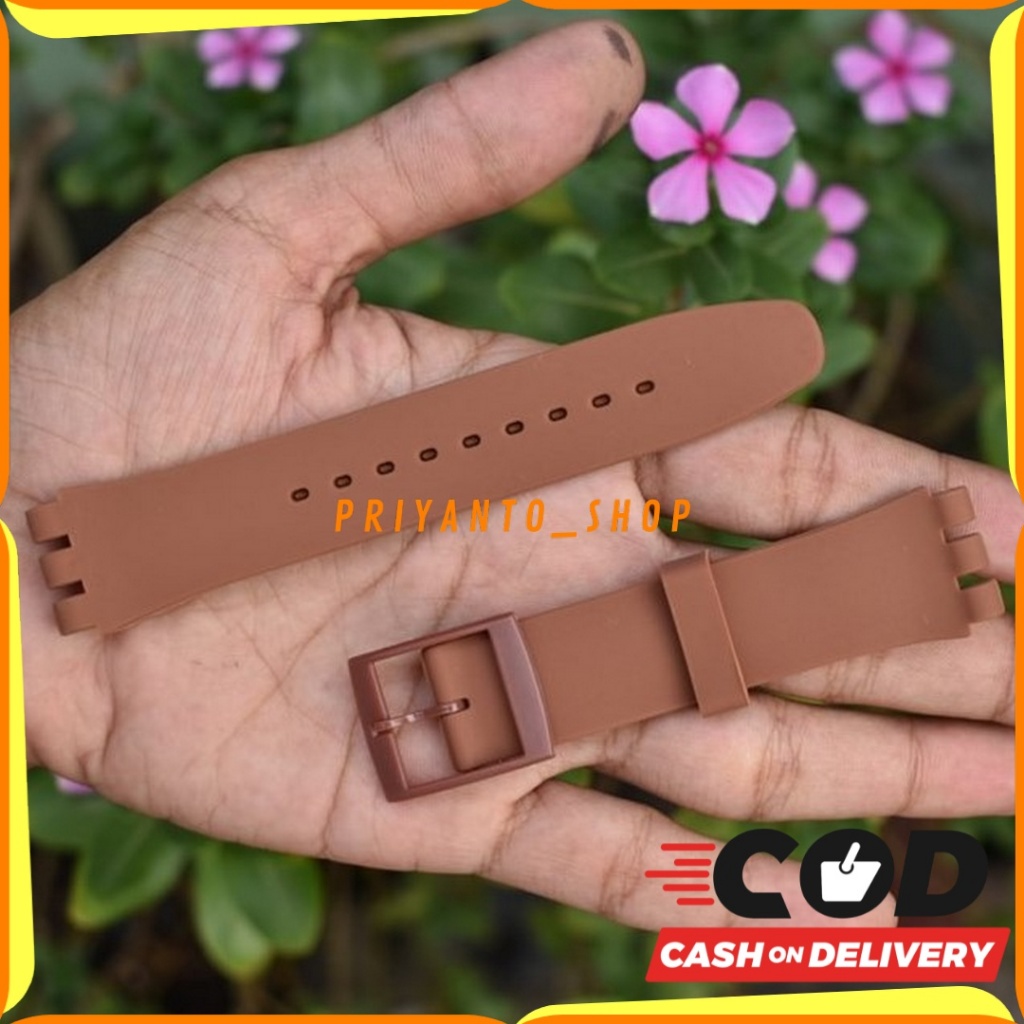 Tali Jam Tangan Swatch 19MM irony Diaphane Chrono new Gent Coklat