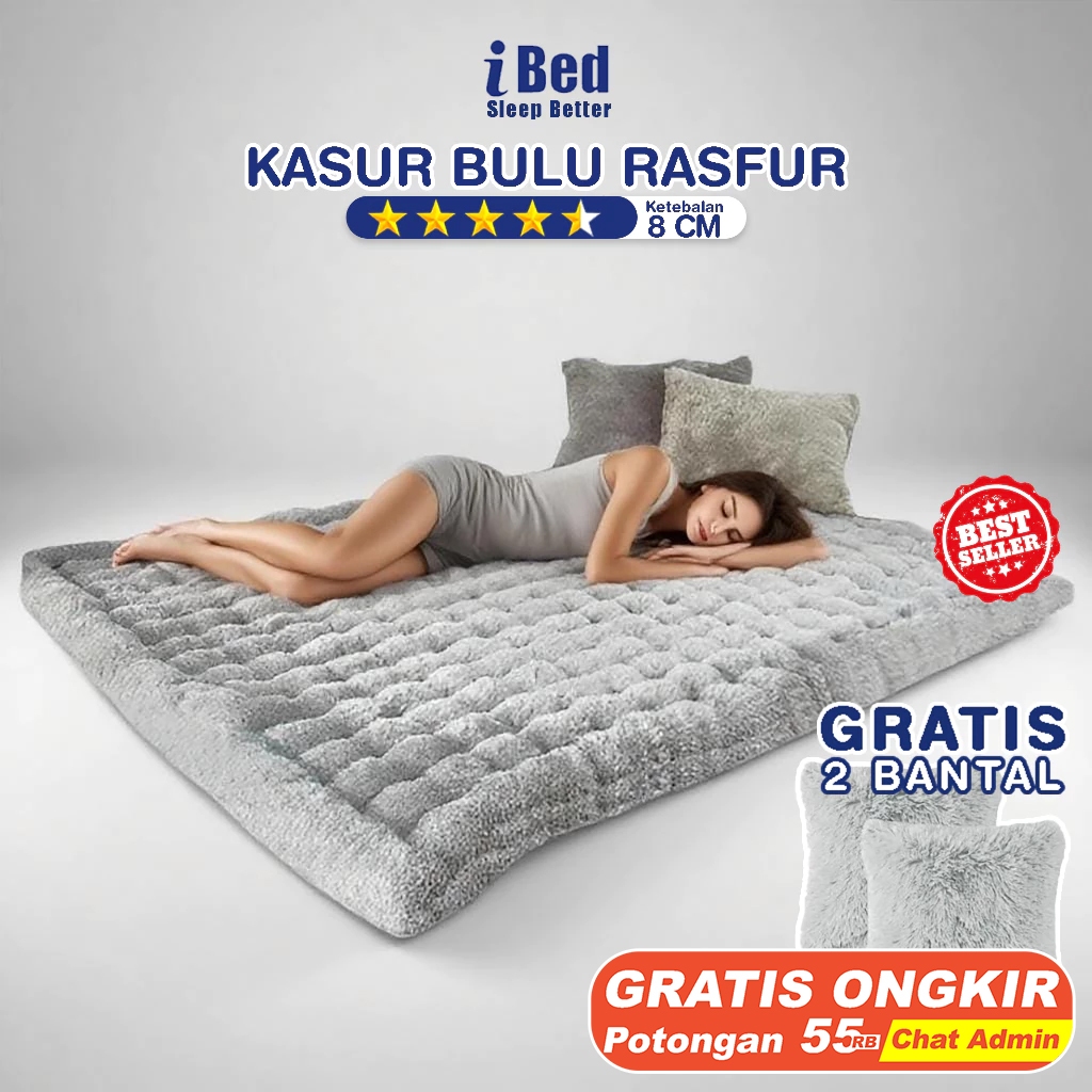 Kasur Lantai Matras Gender Bulu Rasfur 130 x 140 x 180 x 200 cm