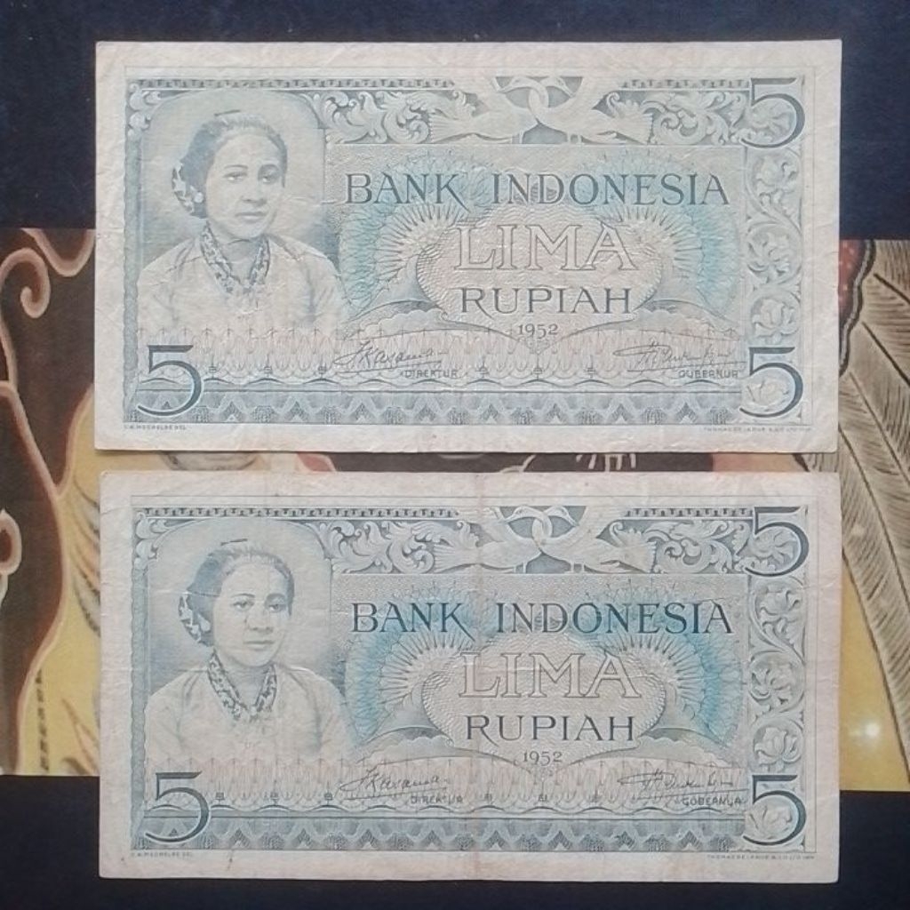 UANG KUNO 5 RUPIAH SERI BUDAYA TAHUN 1952