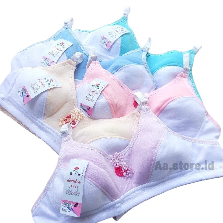 6 Pcs Sport Bra Wanita Remaja Dewasa Bh Sport Katun KOMBINASI Tanpa Kawat / Bra Remaja