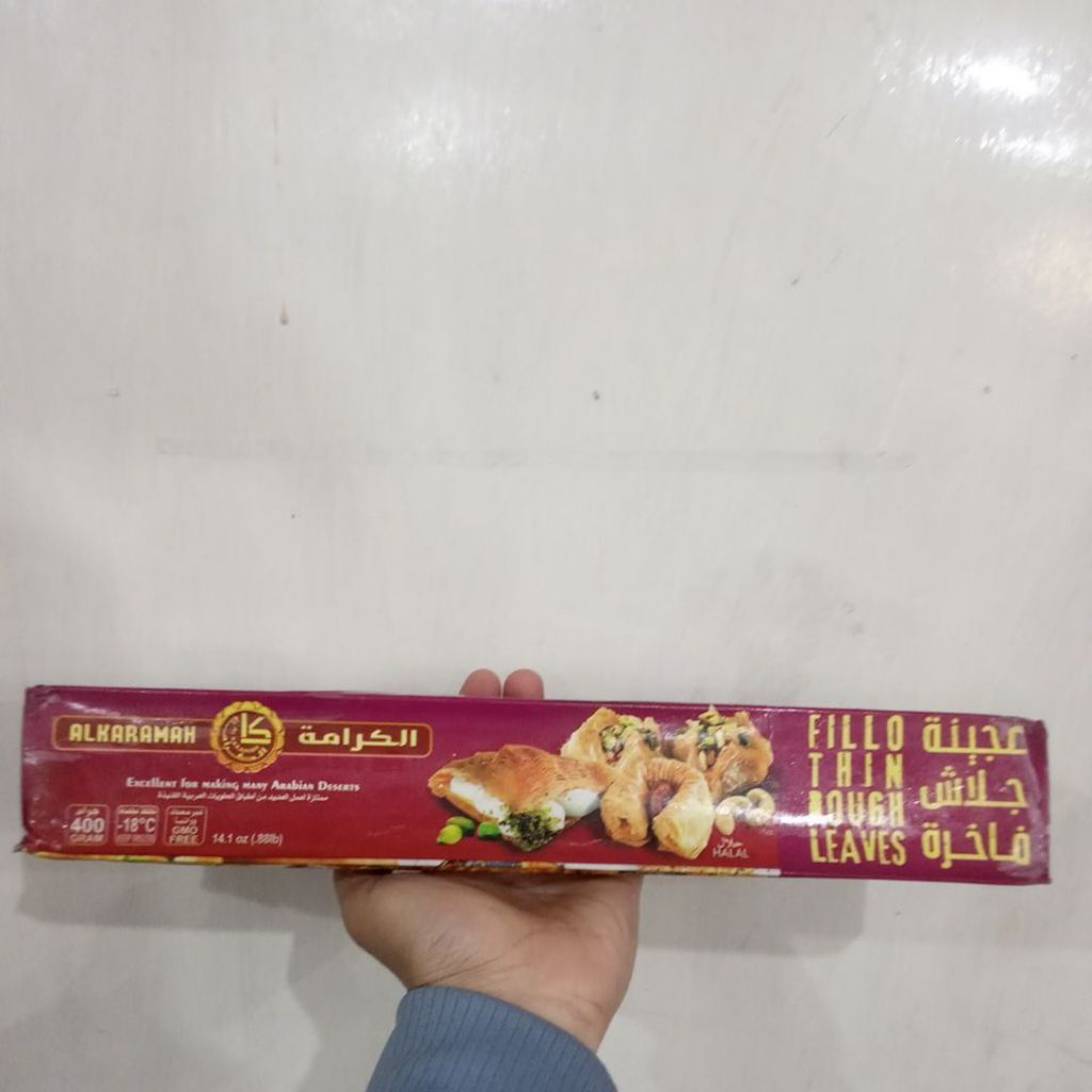 

FILLO AL KARAMAH FILLO THIN DOUGH LEAVES BERAT BERSIH 400 GR