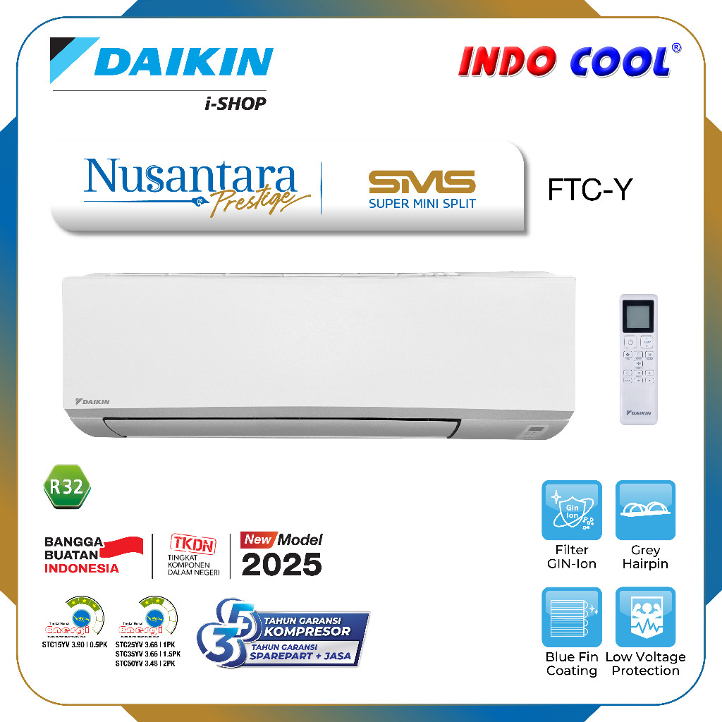 AC DAIKIN STANDART 1,5 PK 1,5PK FTC35 FTC35Y Nusantara Prestige