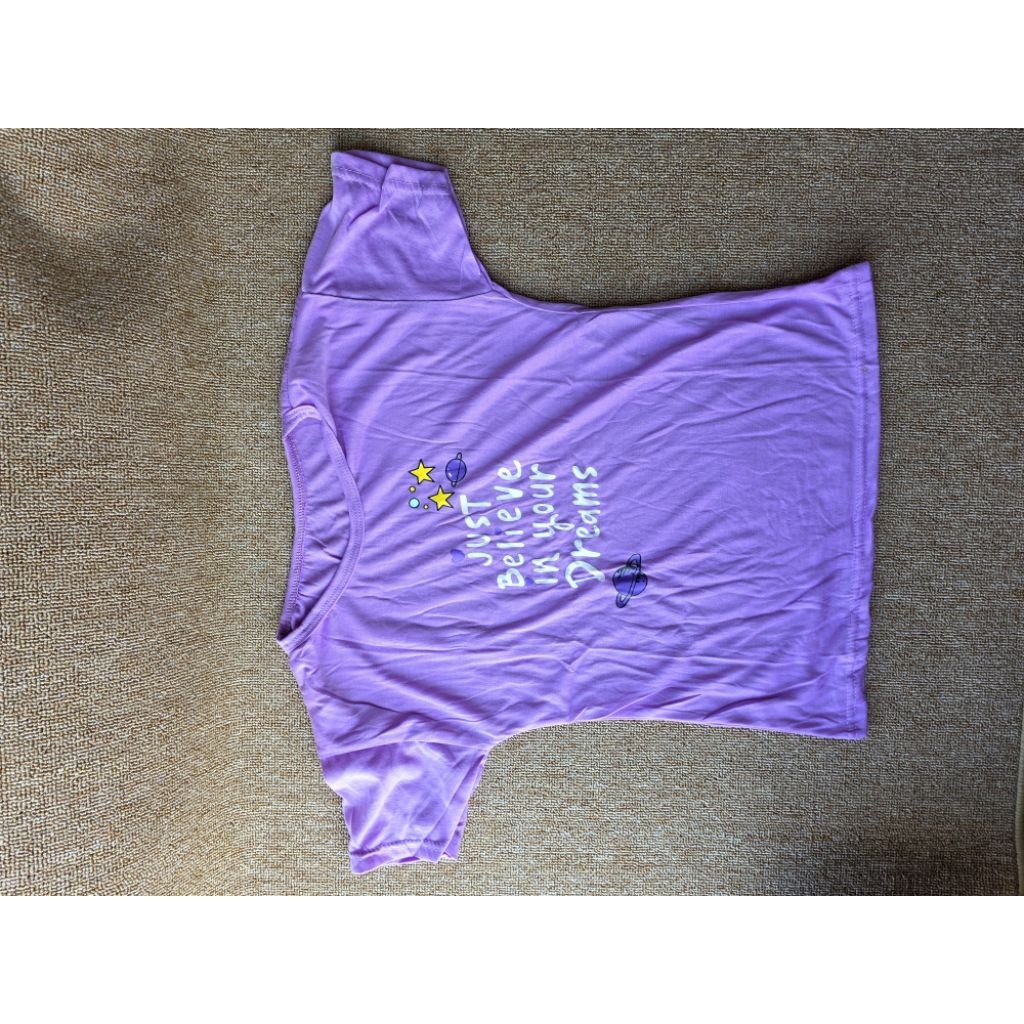 kaos anak perempuan ungu