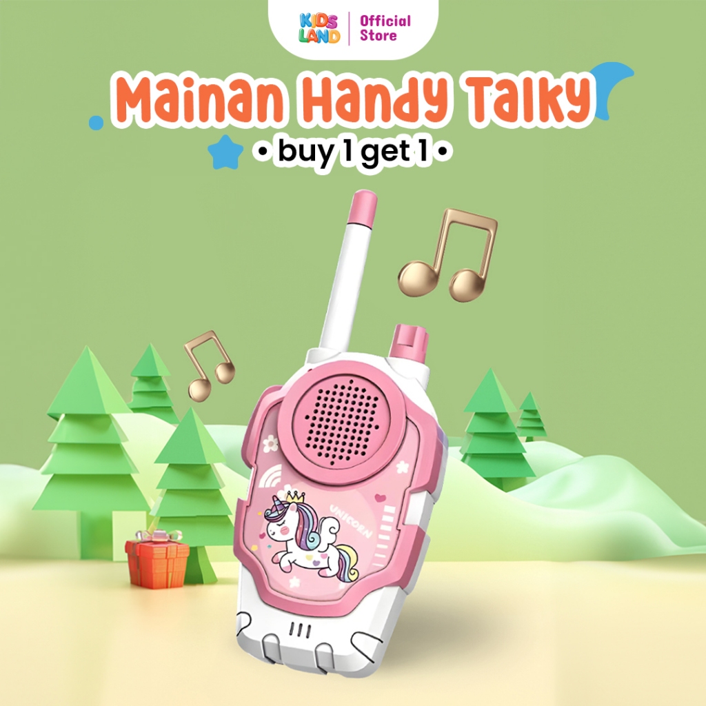 KIDSLAND Mainan Anak Handy Talky Wireless Walkie Talkie 2pcs Jarak Hingga 300 Meter