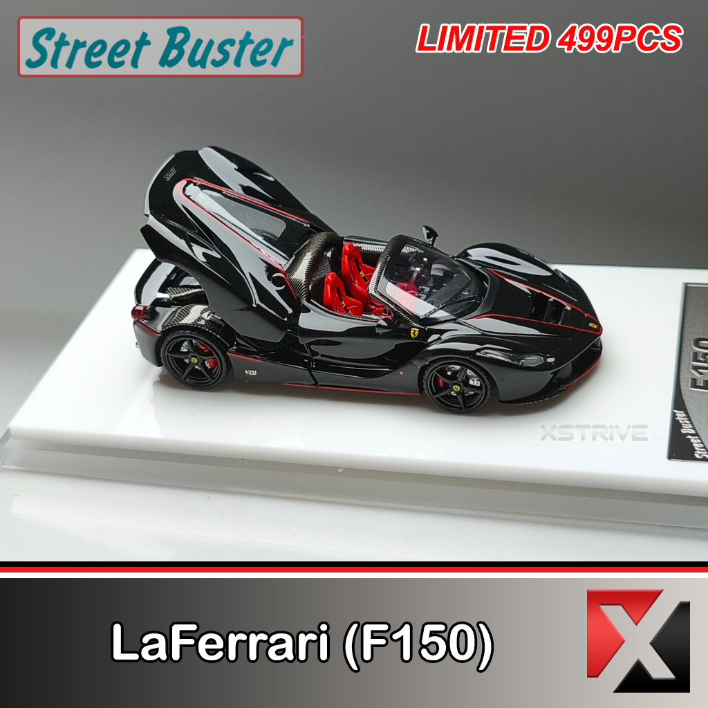 Street Buster 1:64 LaFerrari (F150) Black Aperta Openable Engine Hood