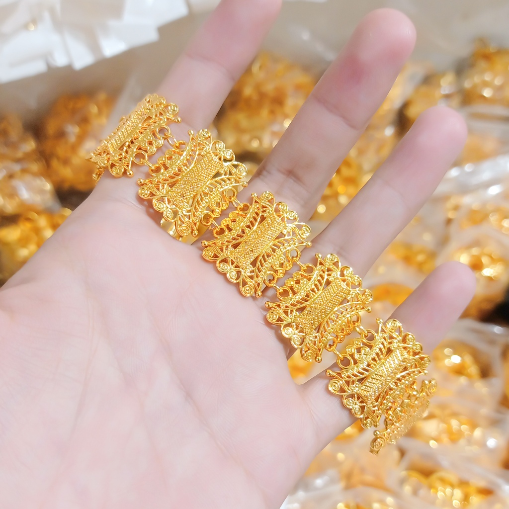 Gelang Mewah Besar Gerbang Istana Dubai Hongkong Samarinda Gold Kuning 24k
