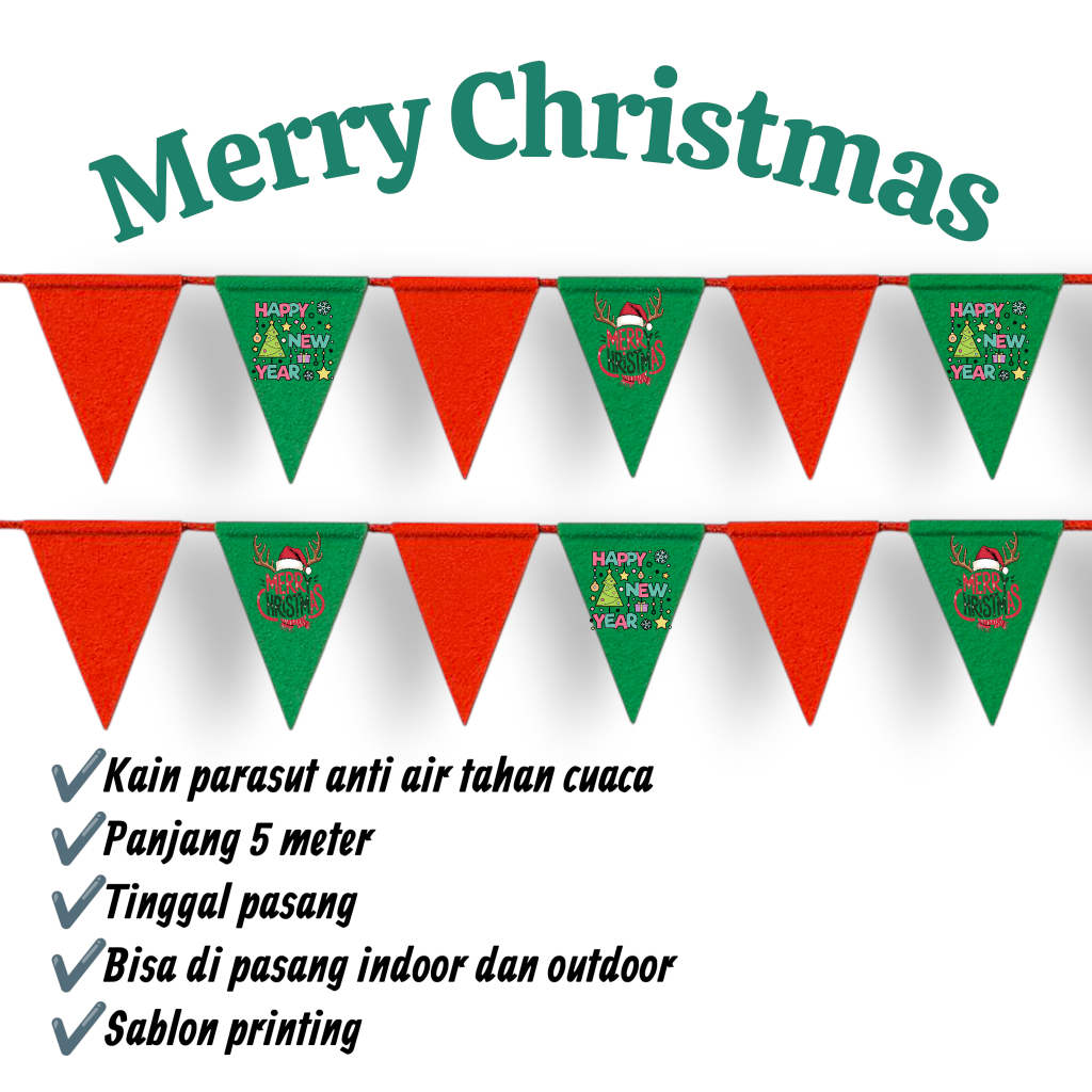 Dekorasi Hiasan Natal dan Tahun Baru Merry Christmas