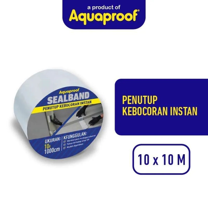 per meter Sealband 10 cm Lakban Aspal by Aquaproof utk antibocor seng talang atap plastik semen beto