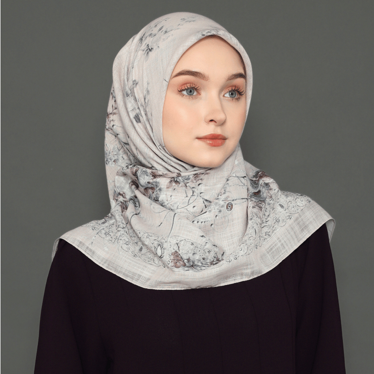 Hijab Voal Flam - Premium Scarf - Miss Color - Motif BEYZA Series - Segi empat 120x120