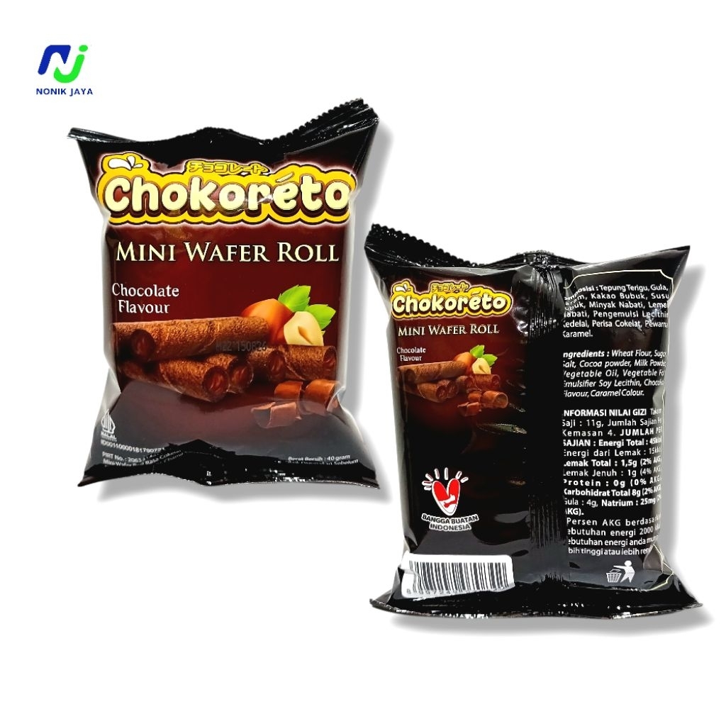 

Chokoreto Wafer Roll Rasa Cokelat Paket 5 Pcs@40gr BERHADIAH UANG TUNAI