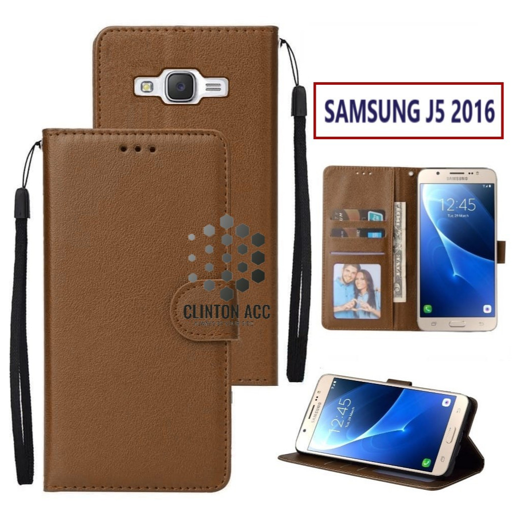 CASE HP SAMSUNG J5 2016 FLIP WALLET LEATHER DOMPET KULIT SOFTCASE PREMIUM FLIP COVER SARUNG BUKA TUT