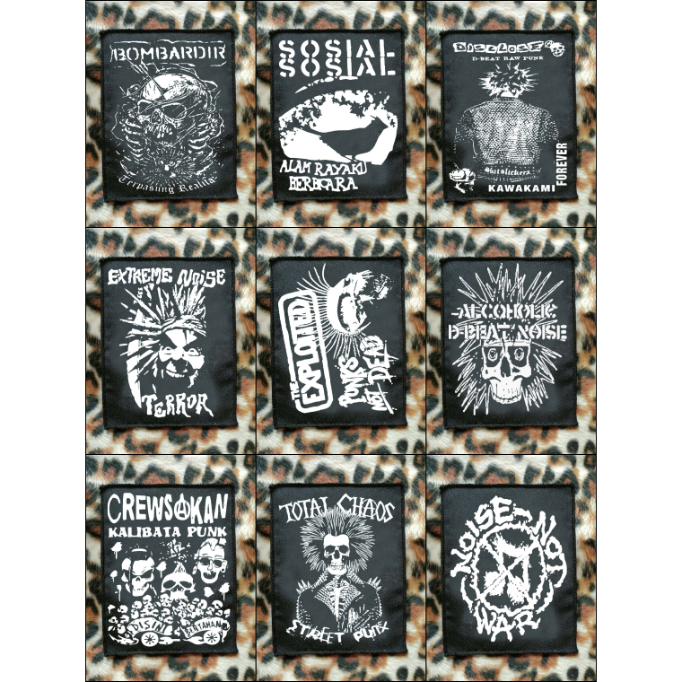 cod emblem band punk dan metal,emblem patch,emlem kotak,emblem musik,emblem celana,emblem murah