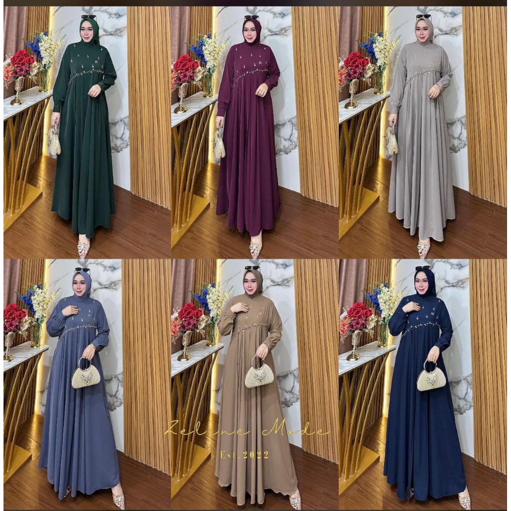 Gamis alexa arabian  Plat gold Zeline Mode