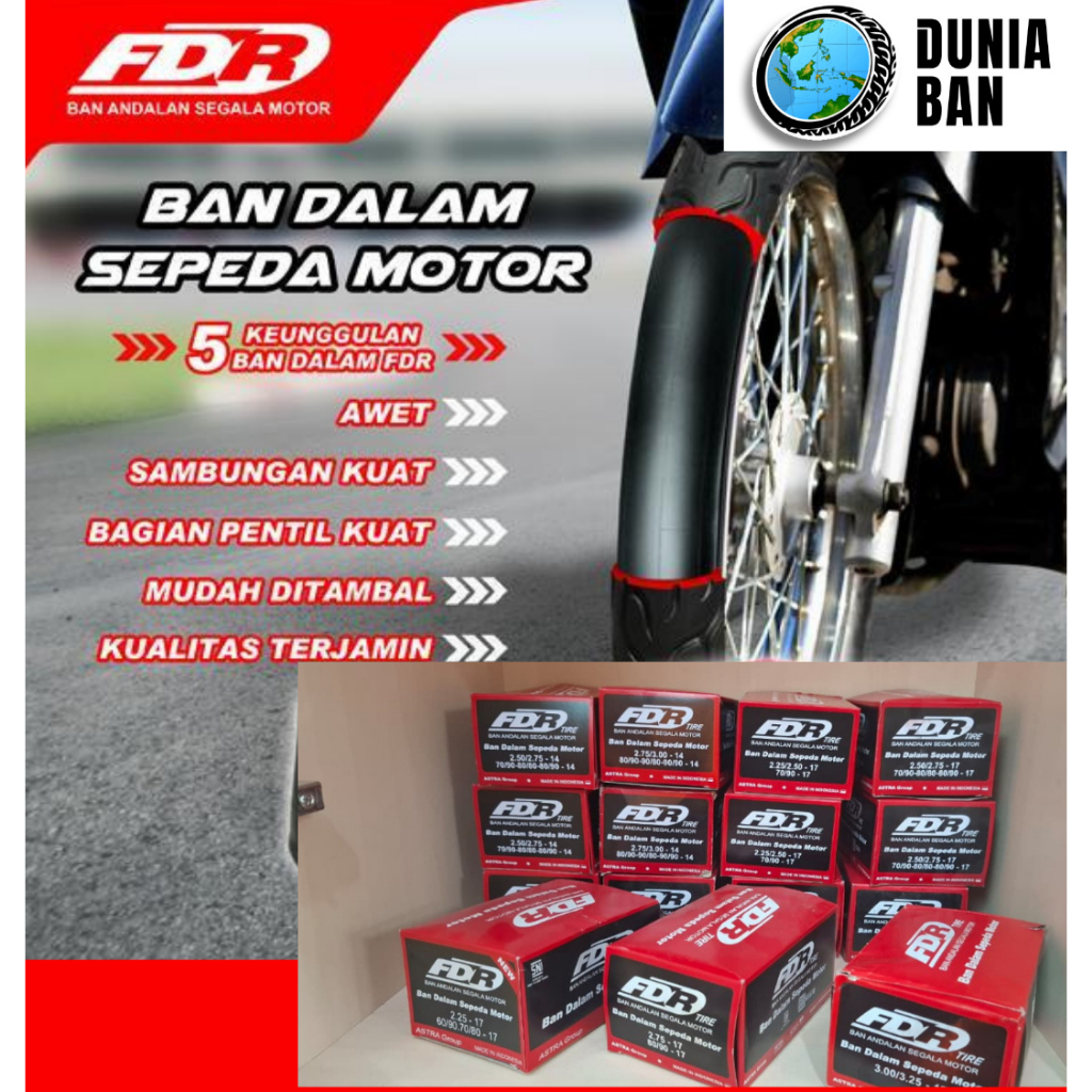 Ban Dalam Motor FDR Ring 14, Ring 17