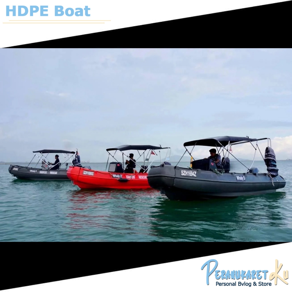 Perahu Plastik HDPE Basarnas Import 360 350 210 220 Foldable Sekoci Rescue Kapasitas 2 4 6 8 Orang M
