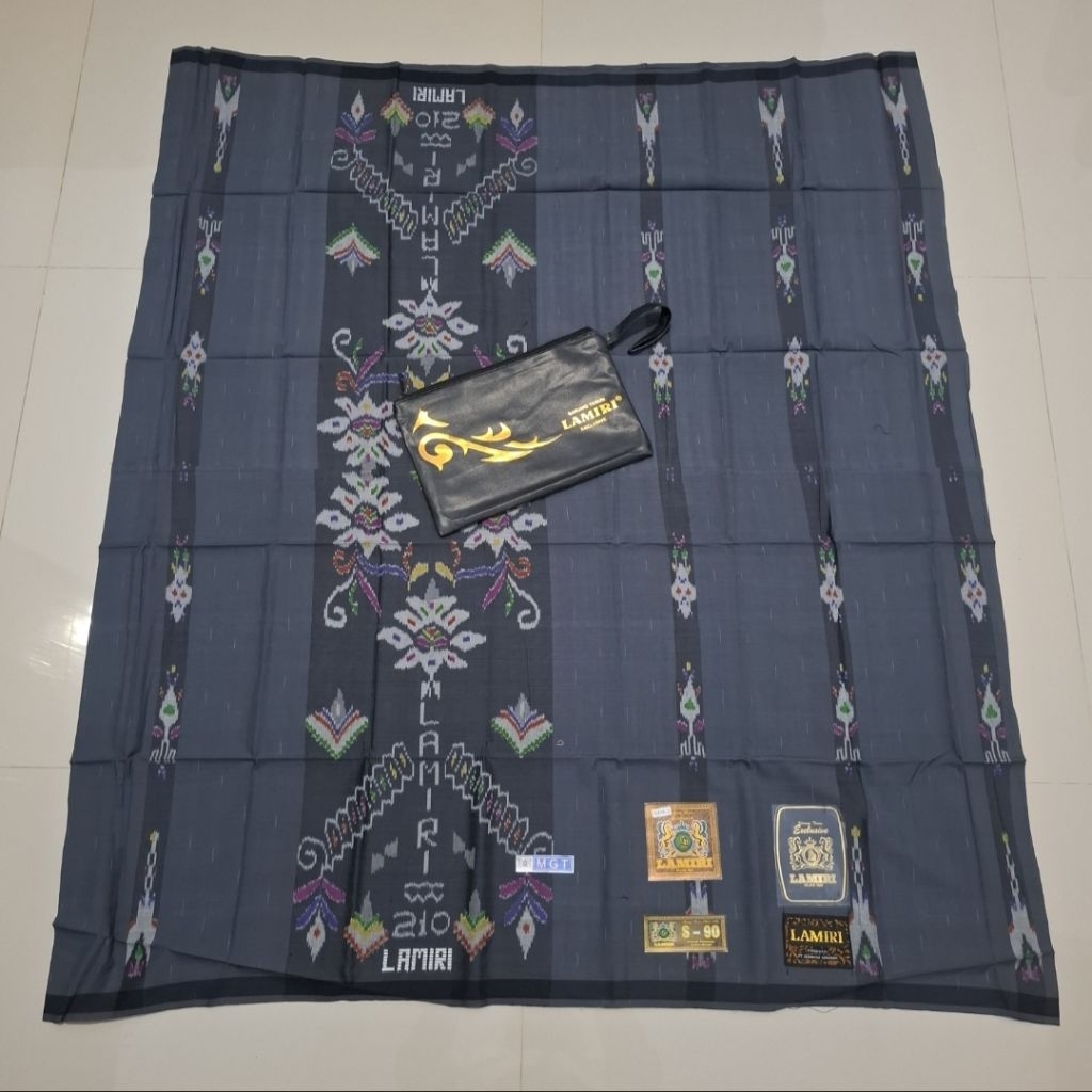 Sarung Lamiri Motif MGT Liris Mix Sutra 50% Songket Timbul Jahit Tengah ATBM (Bisa COD)