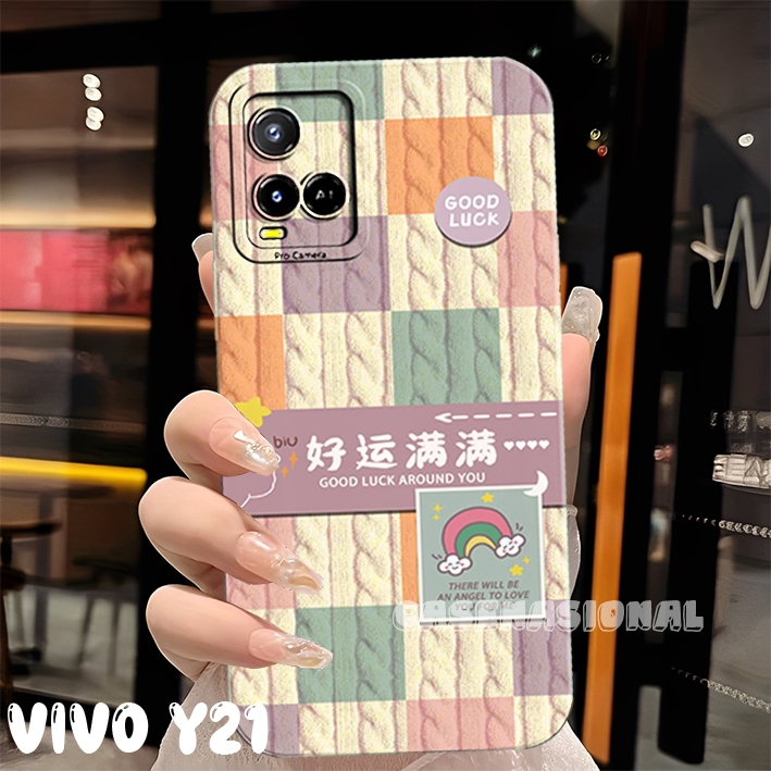 Vivo Y21 Y21T Y21A Y33S Motif rajut esthetic keren terbaru all type bumper lentur kekinian[CN14]