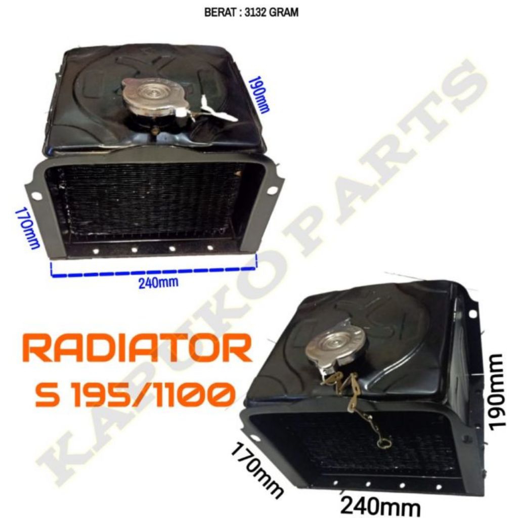 Radiator pendingin mesin diesel Dongfeng S195 S1100 mesin 12pk 16pk