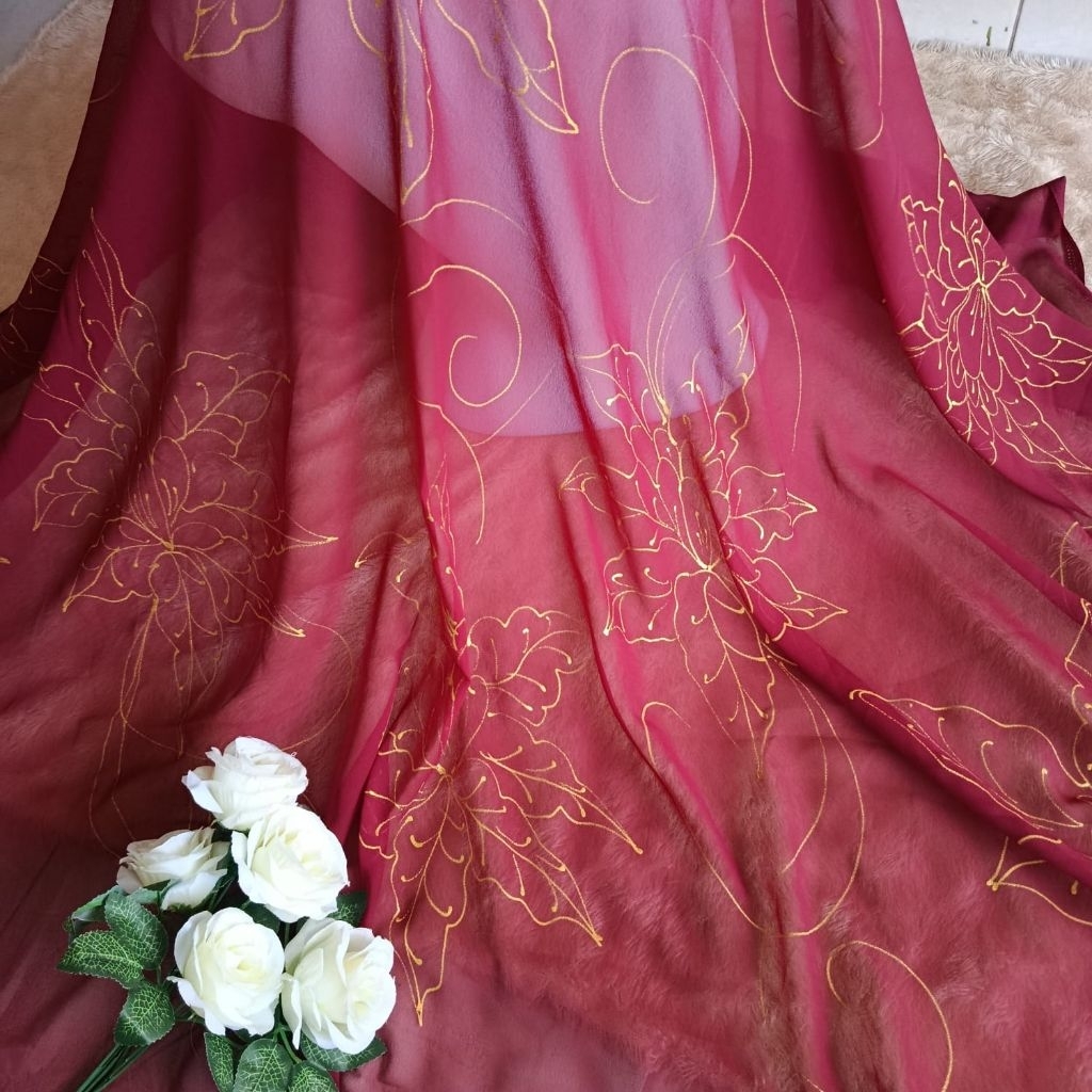 Bahan lembaran kebaya lukis/kain bahan kebaya/kebaya lukis