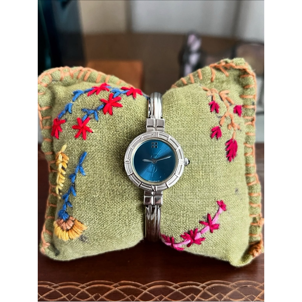 YSL silver bangle watch